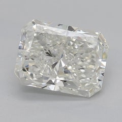 GIA Certified 1.51 Carat Radiant Diamond Halo White Gold Pendant Necklace (Collier à pendentif en or blanc)