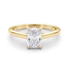 Bague diamant cathédrale solitaire radiant de 1.51 carat certifiée GIA