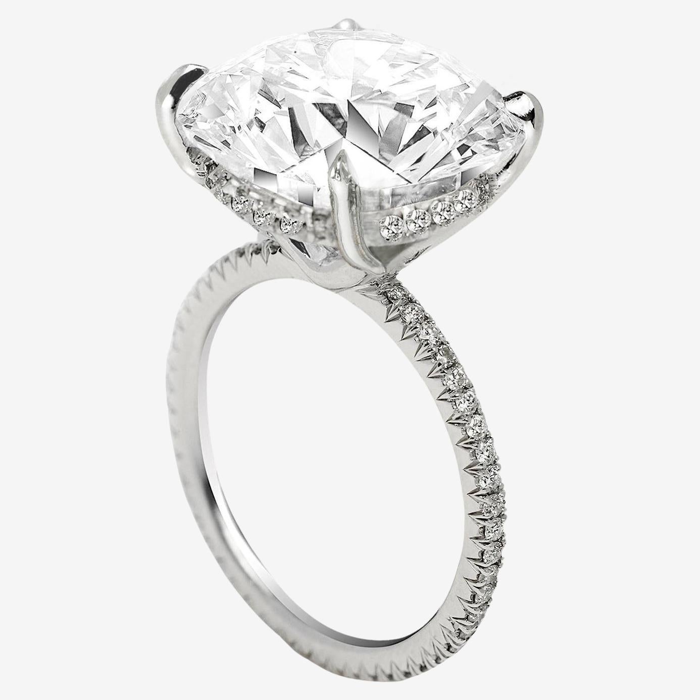 Modern GIA Certified 1.51 Carat Round Cut Diamond Platinum Ring For Sale
