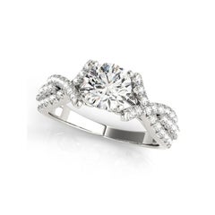 GIA-zertifizierter 1,51 Karat runder mehrreihiger Platin-Diamantring mit verschlungenen Ranken
