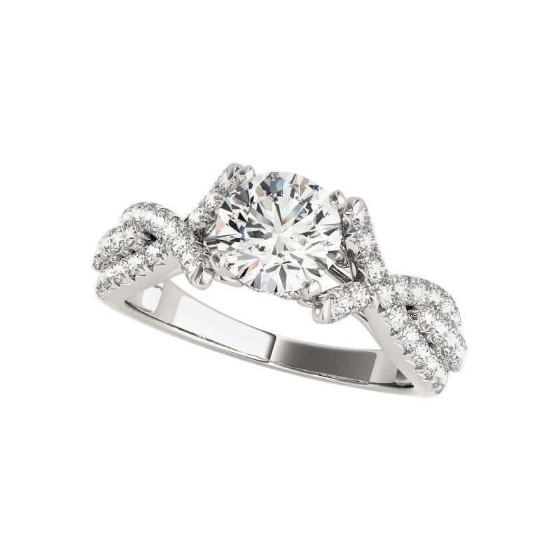 Anello di diamanti in platino a più file con vite intrecciata da 1,51 carati certificati GIA in vendita