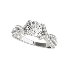 Anello di diamanti in platino a più file con vite intrecciata da 1,51 carati certificati GIA