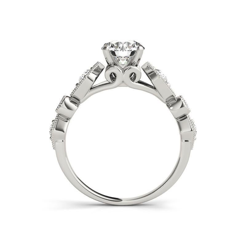 Anillo de diamantes en platino geométrico, redondo, de 1,51 quilates, certificado por el GIA Corte redondo en venta