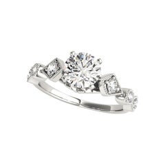 Anillo de diamantes en platino geométrico, redondo, de 1,51 quilates, certificado por el GIA