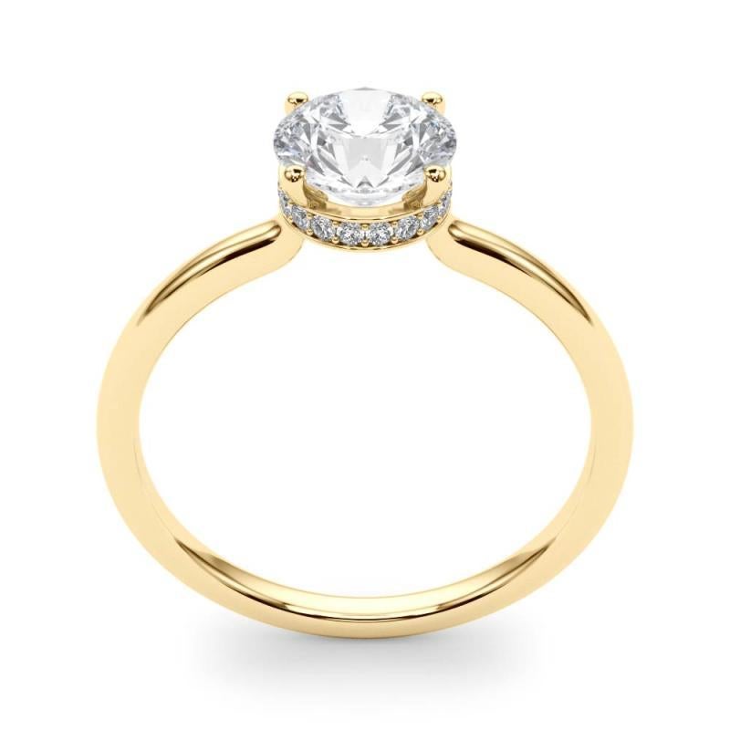 Anello di diamanti a fascia sottile con alone nascosto da 1,51 carati certificato GIA In condizioni Nuovo in vendita a New York, NY