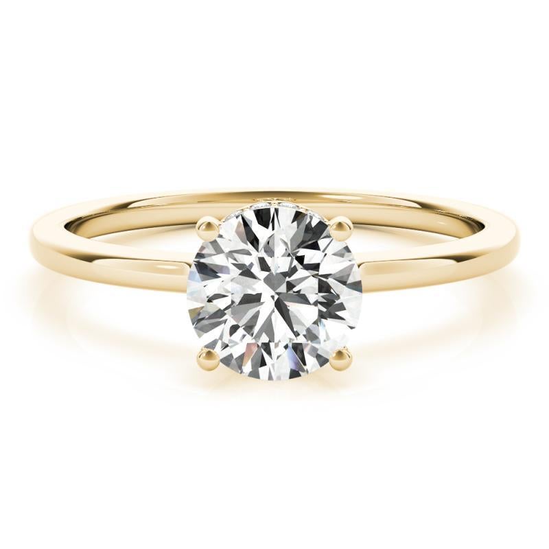 Donna Anello di diamanti a fascia sottile con alone nascosto da 1,51 carati certificato GIA in vendita