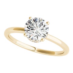 GIA Certified 1.51 Carat Round Hidden Halo Slim Band Diamond Ring