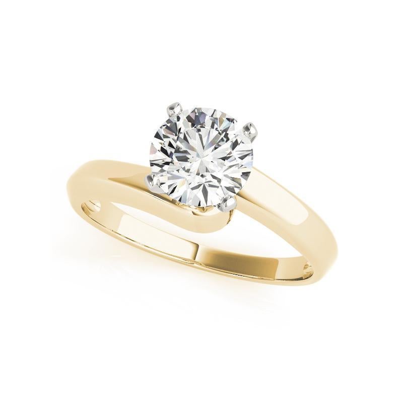 Taglio rotondo GIA Certified 1.51 Carat Round Solitaire Curved Band Diamond Ring in vendita