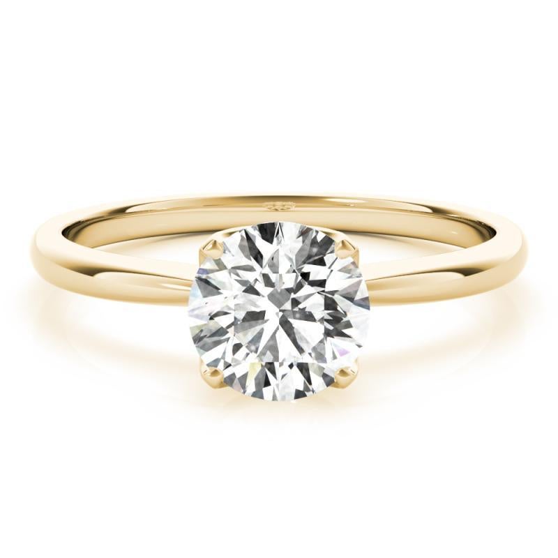 Bague en diamant certifié GIA de 1.51 carat solitaire rond Tulip Pave Neuf - En vente à New York, NY