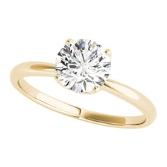 GIA Certified 1.51 Carat Round Solitaire Tulip Pave Diamond Ring