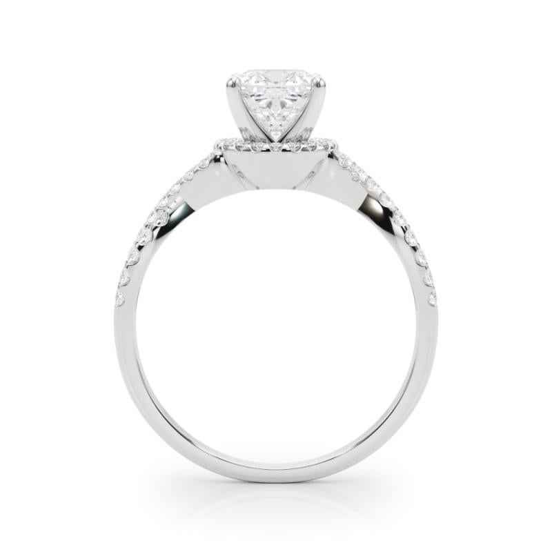 GIA Certified 1.51 Carat Solitaire Cushion Halo Infinity Diamond Ring Neuf - En vente à New York, NY