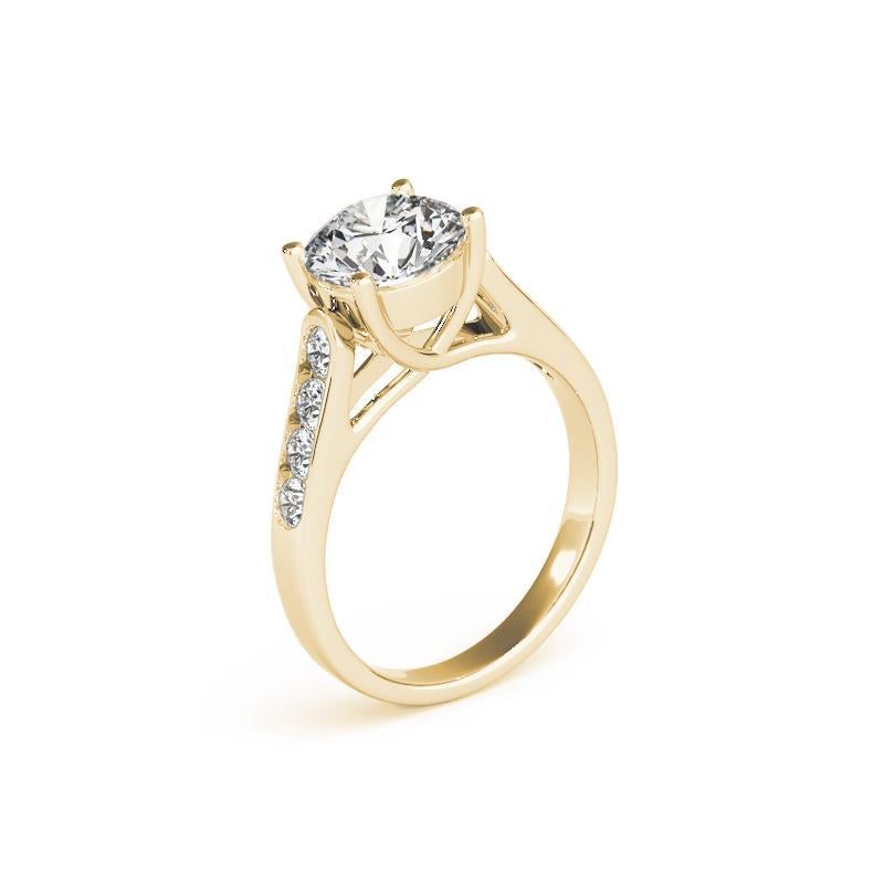 GIA Certified 1.51 Carati Trellis Round Halo Cathedral Diamond Ring In condizioni Nuovo in vendita a New York, NY