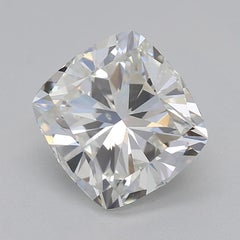 GIA Certified 1.51 Carat Vintage Cushion Milgrain Band Diamond Ring