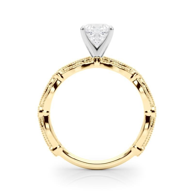 Anello di diamanti vintage a fascia con cuscino a grana fine certificato GIA da 1,51 carati In condizioni Nuovo in vendita a New York, NY