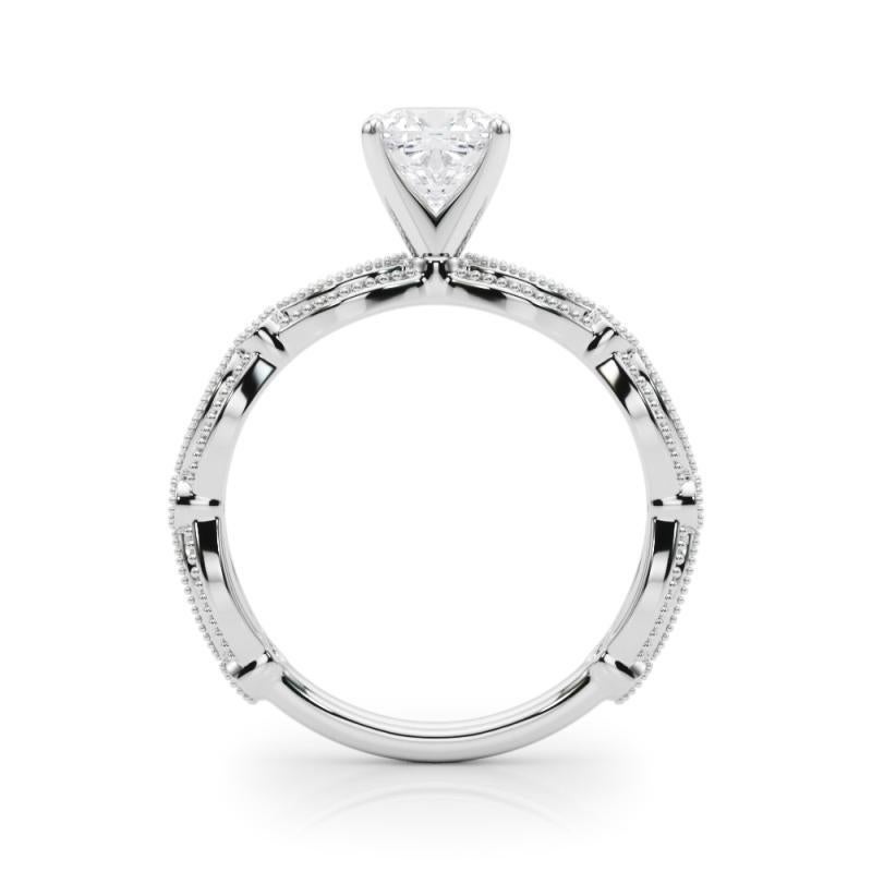 Anello di diamanti vintage a fascia con cuscino a grana fine certificato GIA da 1,51 carati In condizioni Nuovo in vendita a New York, NY