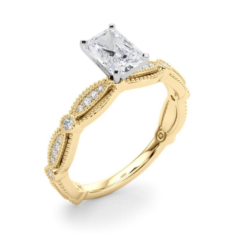 Donna Anello con diamante a fascia radiante vintage certificato GIA da 1.51 carati in vendita