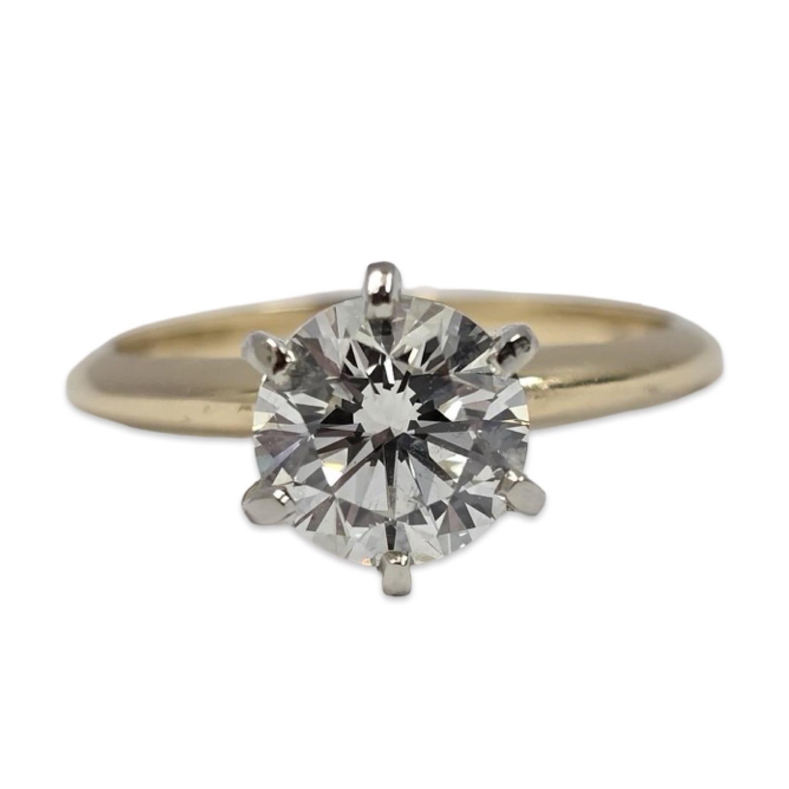 GIA-zertifizierter 1,51 K/SI2 runder Diamant-Solitärring (Rundschliff) im Angebot