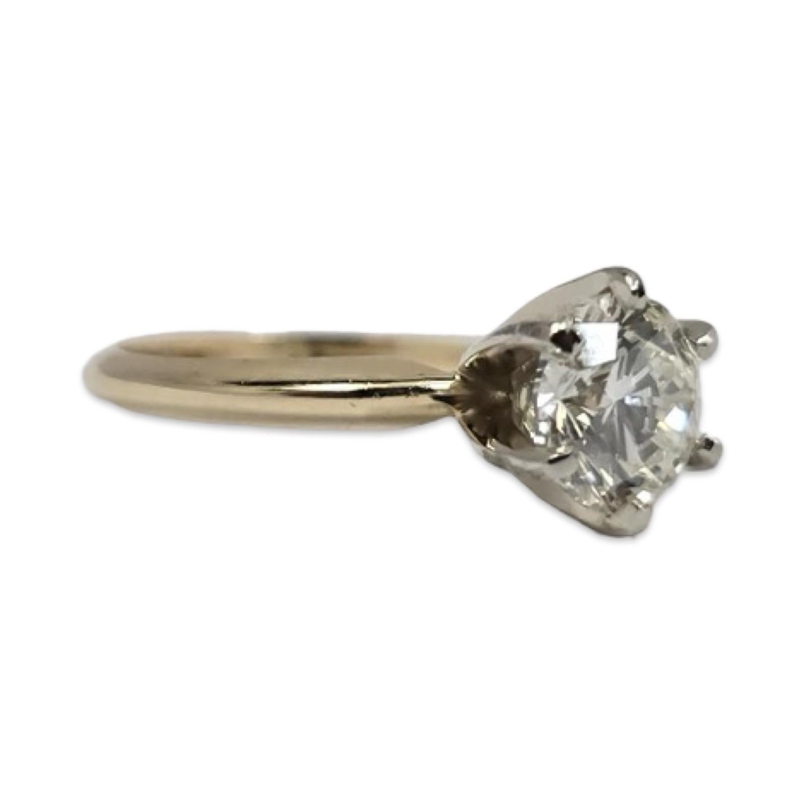 GIA-zertifizierter 1,51 K/SI2 runder Diamant-Solitärring im Angebot 1