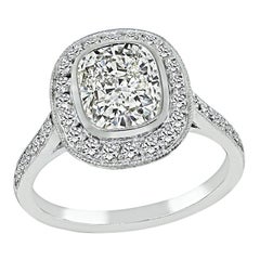 Anillo de compromiso de diamantes certificado por GIA de 1.51ct