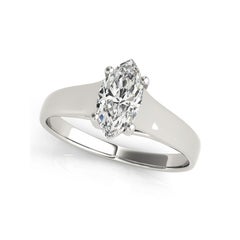GIA Certified 1.50ct Marquise Classic Prong Set Cathedral Platinum Diamond Ring