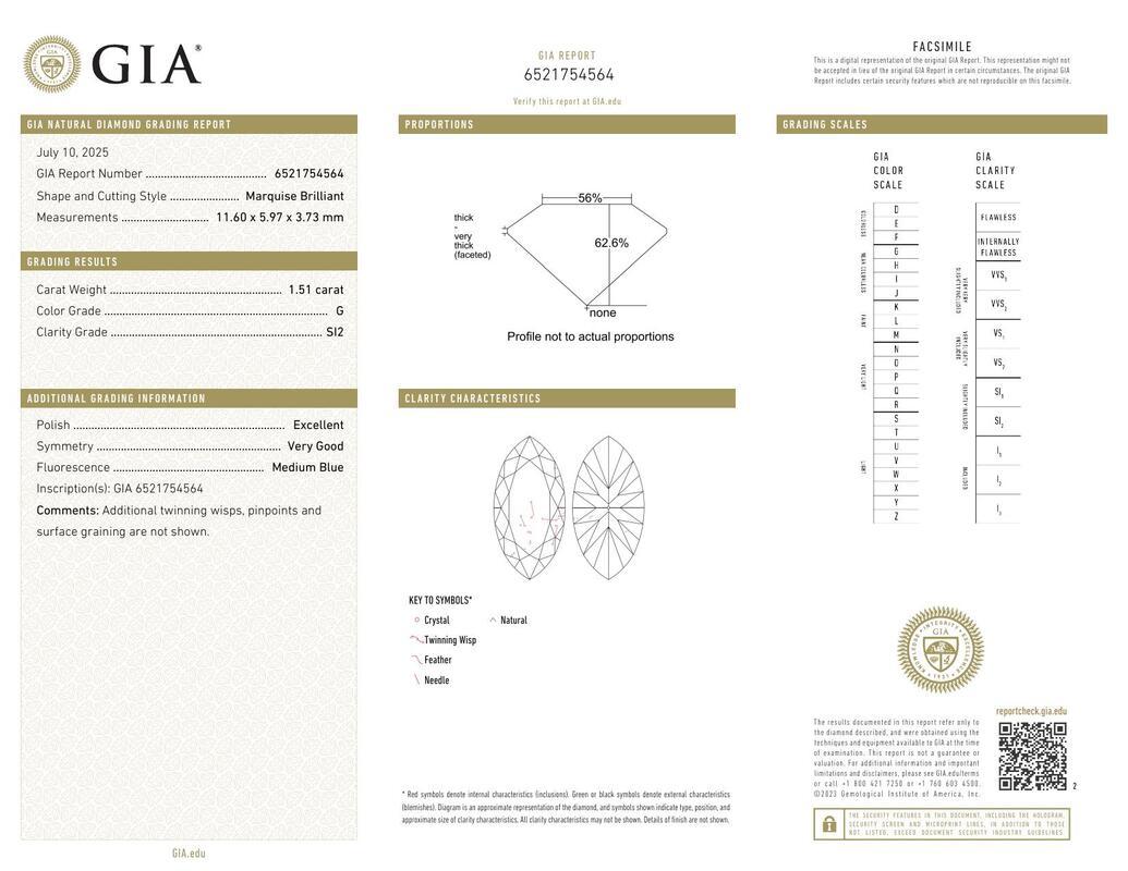Contemporain GIA Certified 1.51ct Marquise Slim Band Classic Solitaire Platinum Diamond Ring en vente