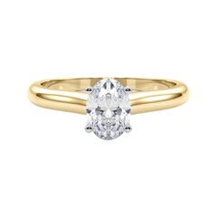 GIA Certified 1.51ct Oval Slim Band Classic Solitaire Diamond Ring
