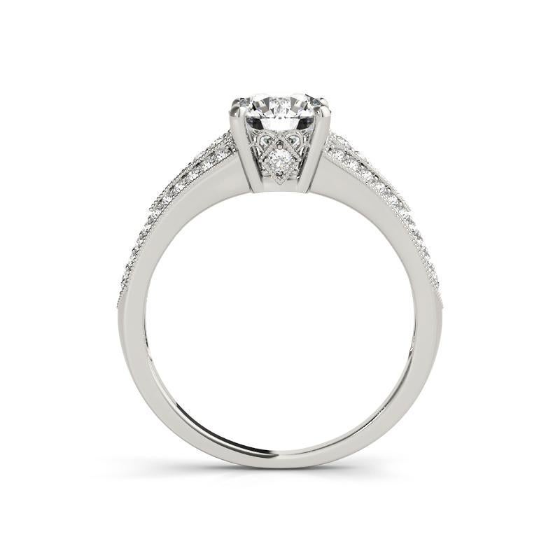 GIA Certified 1.51ct Round Solitaire & Multi-Row Heart Platinum Diamond Ring In condizioni Nuovo in vendita a New York, NY