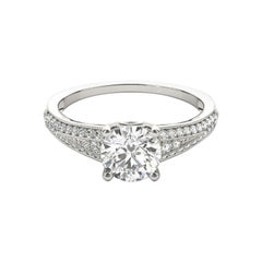 GIA Certified 1.51ct Round Solitaire & Multi-Row Heart Platinum Diamond Ring