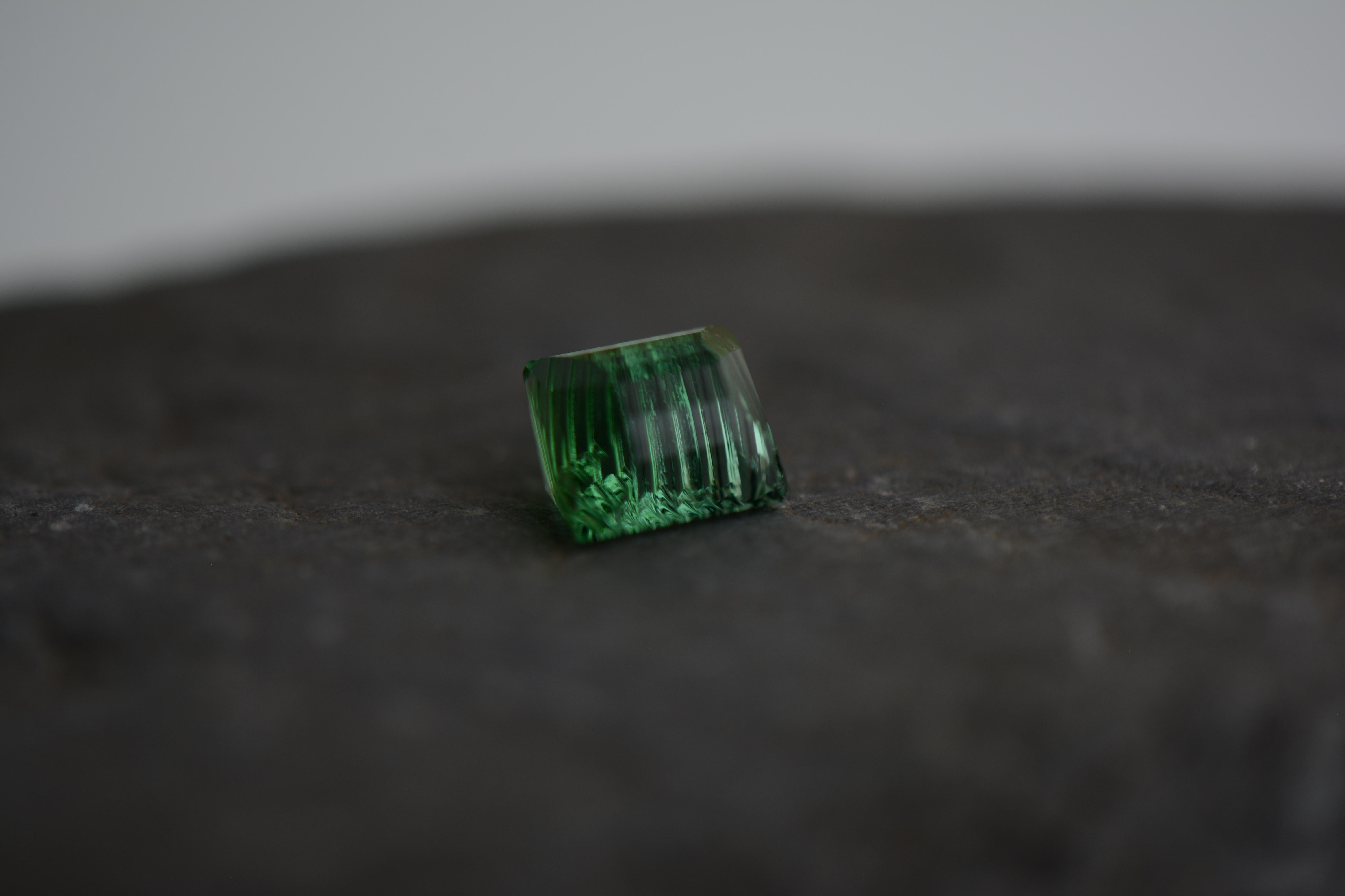 GIA Certified 1.52 Carat Brazilian Paraiba Tourmaline Green Fantasy/Glenn Leher For Sale 6