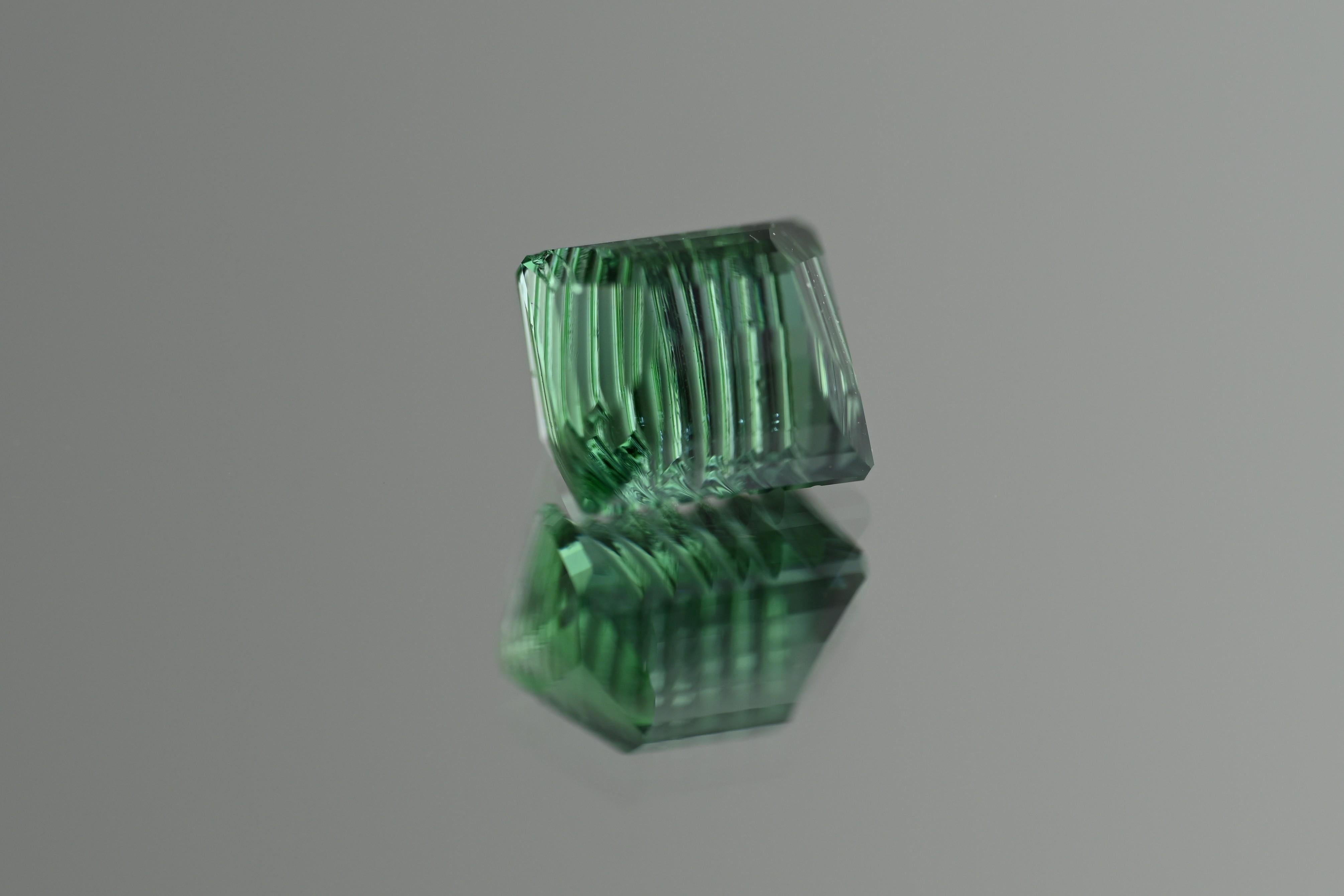 GIA certificato 1,52 carati di tormalina brasiliana Paraiba Green Fantasy/Glenn A. Green in vendita 9