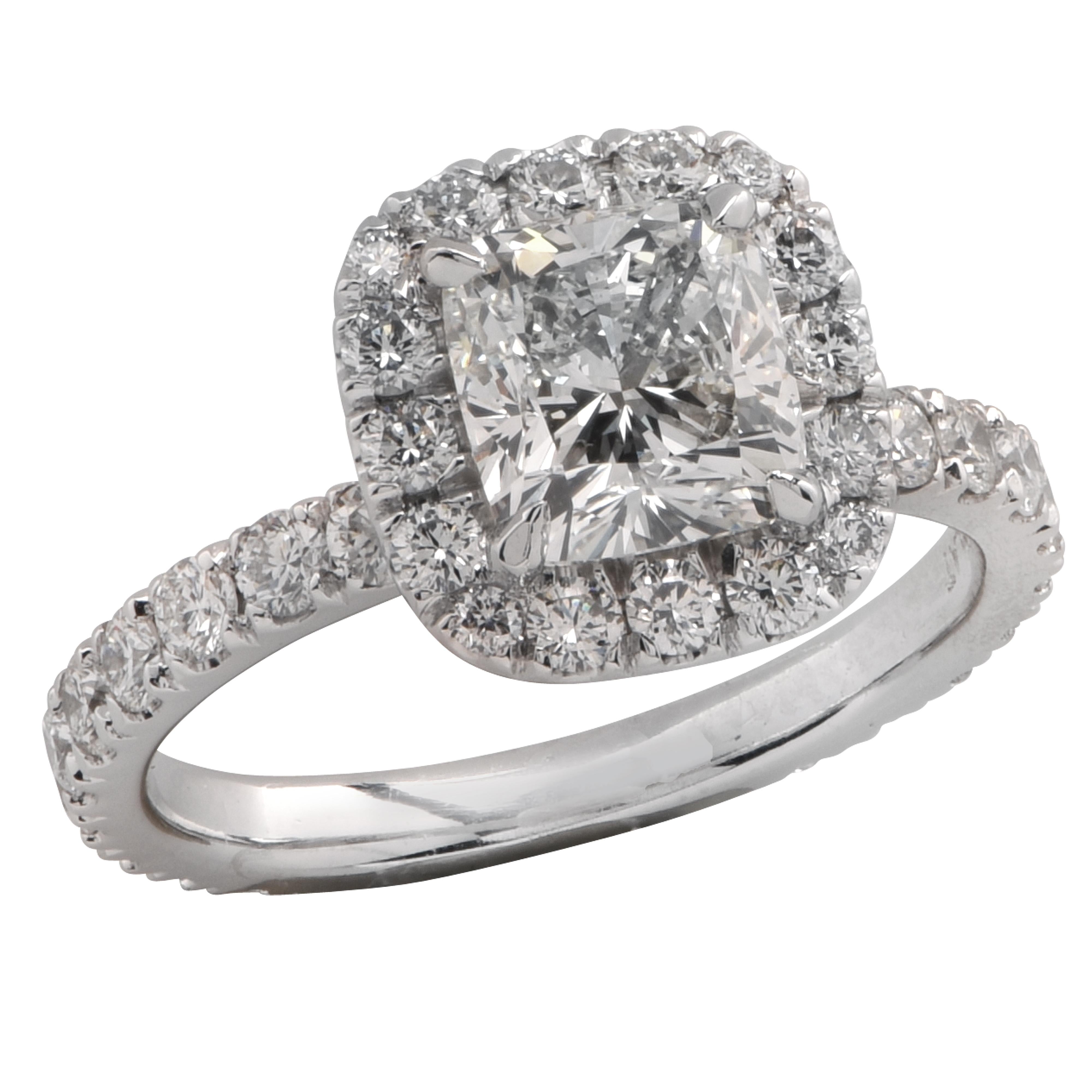 GIA Certified 1.52 Carat Cushion Cut Diamond Engagement Ring