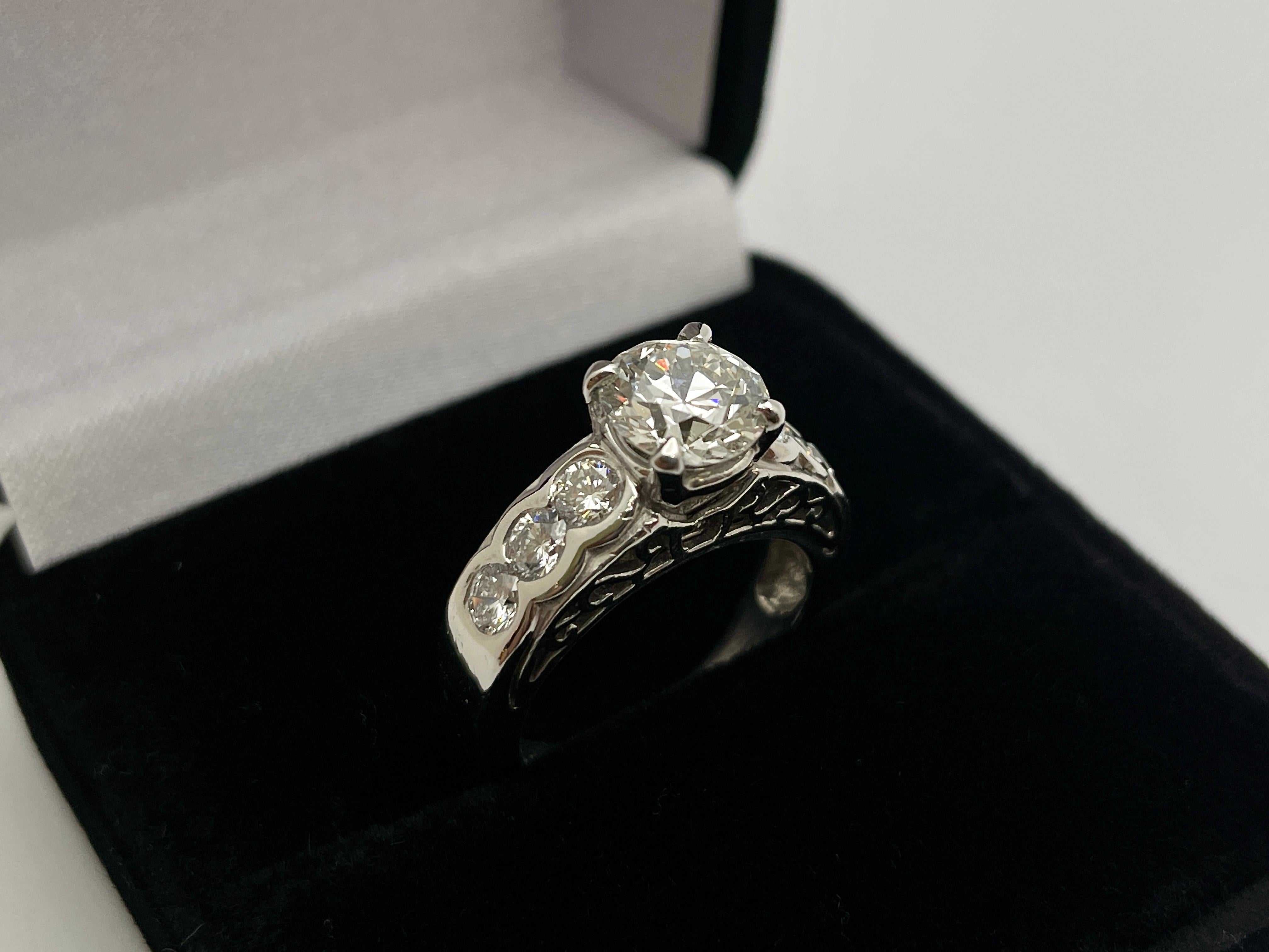 Bague de fiançailles en platine avec diamant certifié GIA de 1,52 carat en vente 1