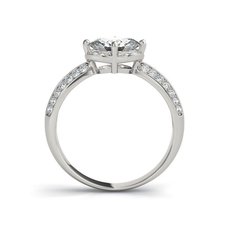 Anillo de diamantes de pavé doble con halo ovalado este-oeste de 1,52 quilates certificado por el GIA en Nuevo estado para la venta en New York, NY