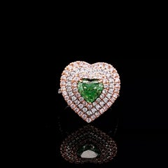 AGL Certified 1.52 Carat Fancy Green SI2 Clarity Diamond Ring