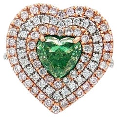 AGL Certified 1.52 Carat Fancy Green SI2 Clarity Diamond Ring