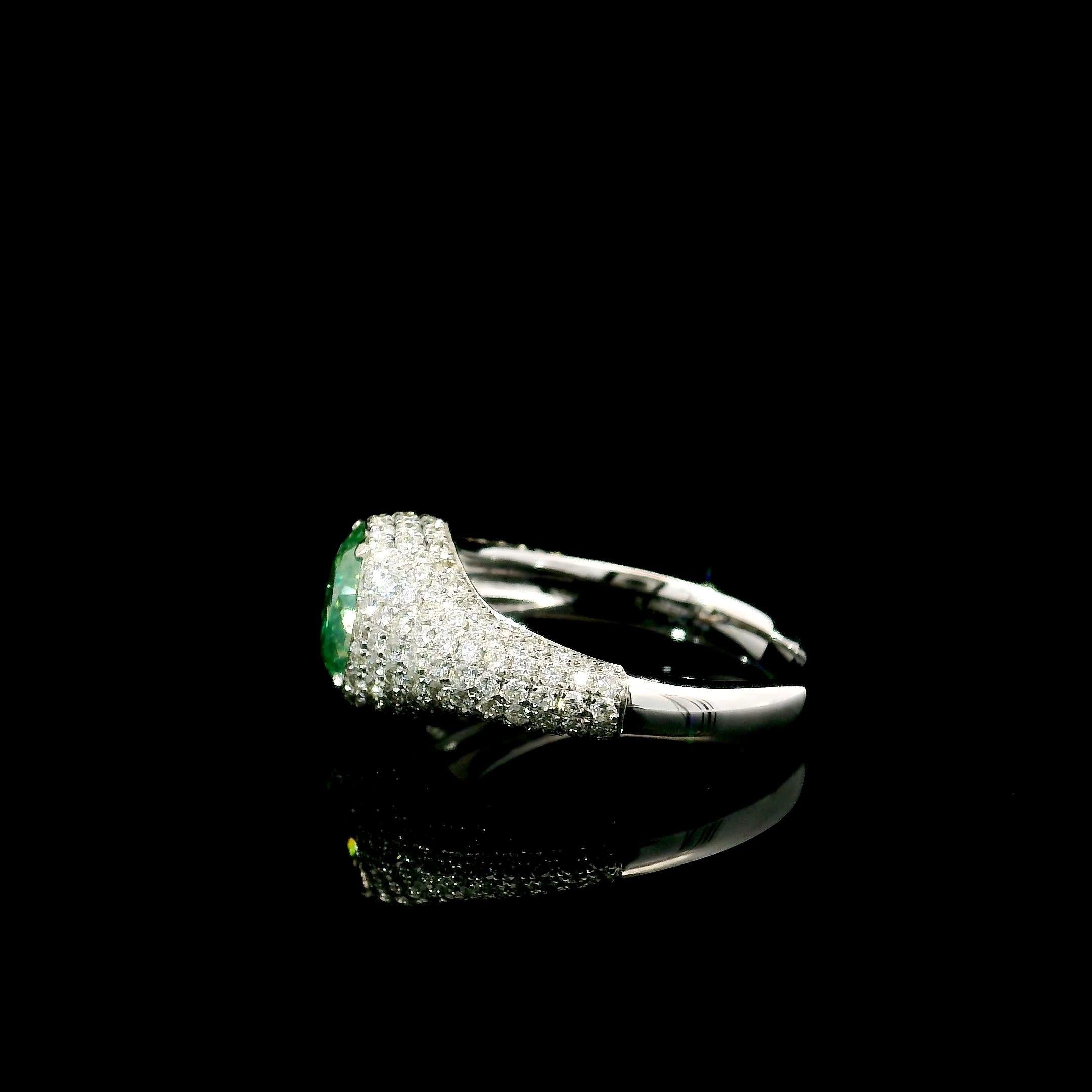 GIA Certified 1.52 Carat Fancy Green Yellow I1 Clarity Diamond Ring For Sale 1