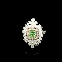GIA Certified 1.52 Carat Fancy Greenish Yellow SI2 Clarity Diamond Ring