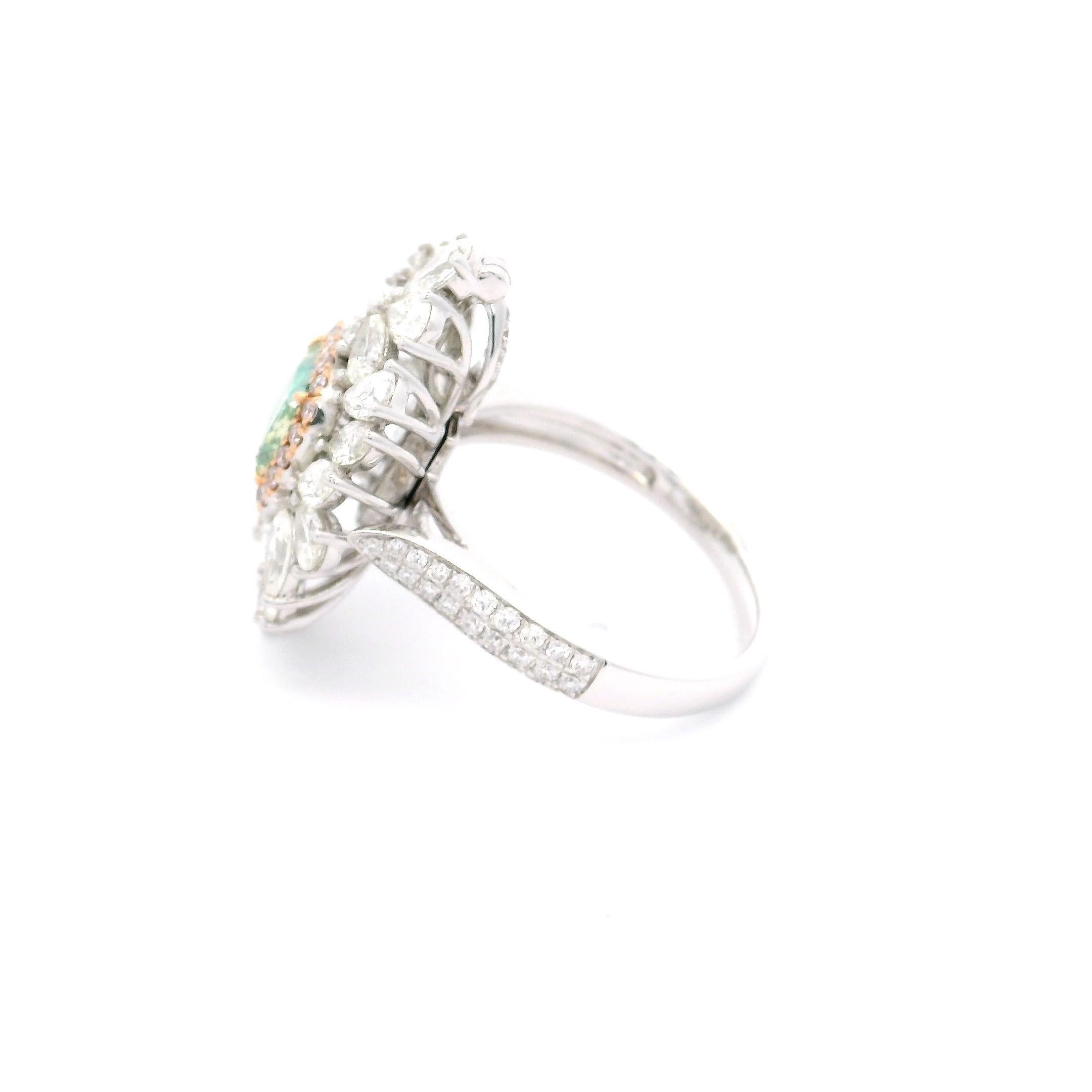 GIA Certified 1.52 Carat Fancy Greenish Yellow SI2 Clarity Diamond Ring For Sale 1