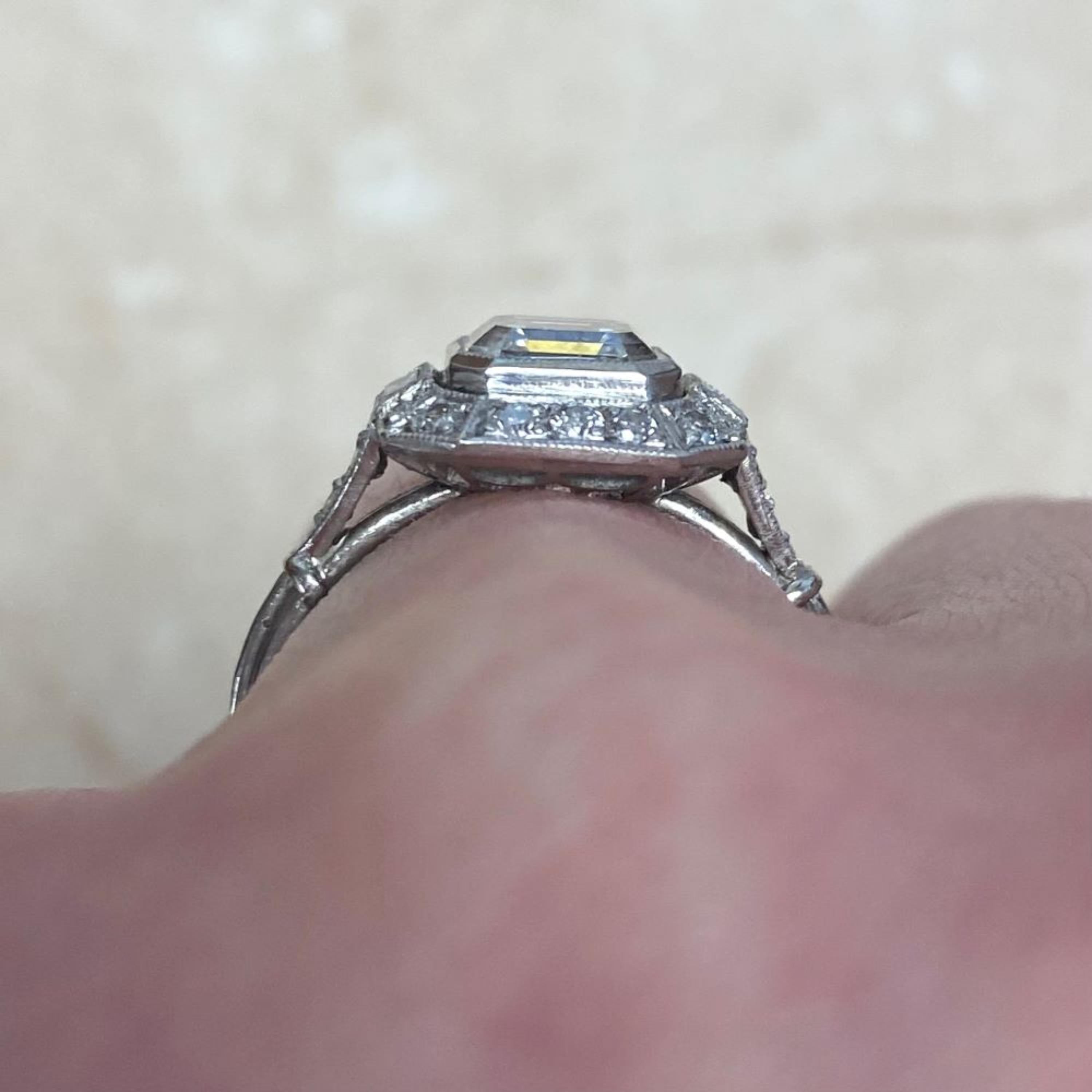 Verlobungsring aus Platin und Gold mit GIA-zertifiziertem 1,52 Karat I VS1 Halo-Diamant (Zeitgenössisch) im Angebot