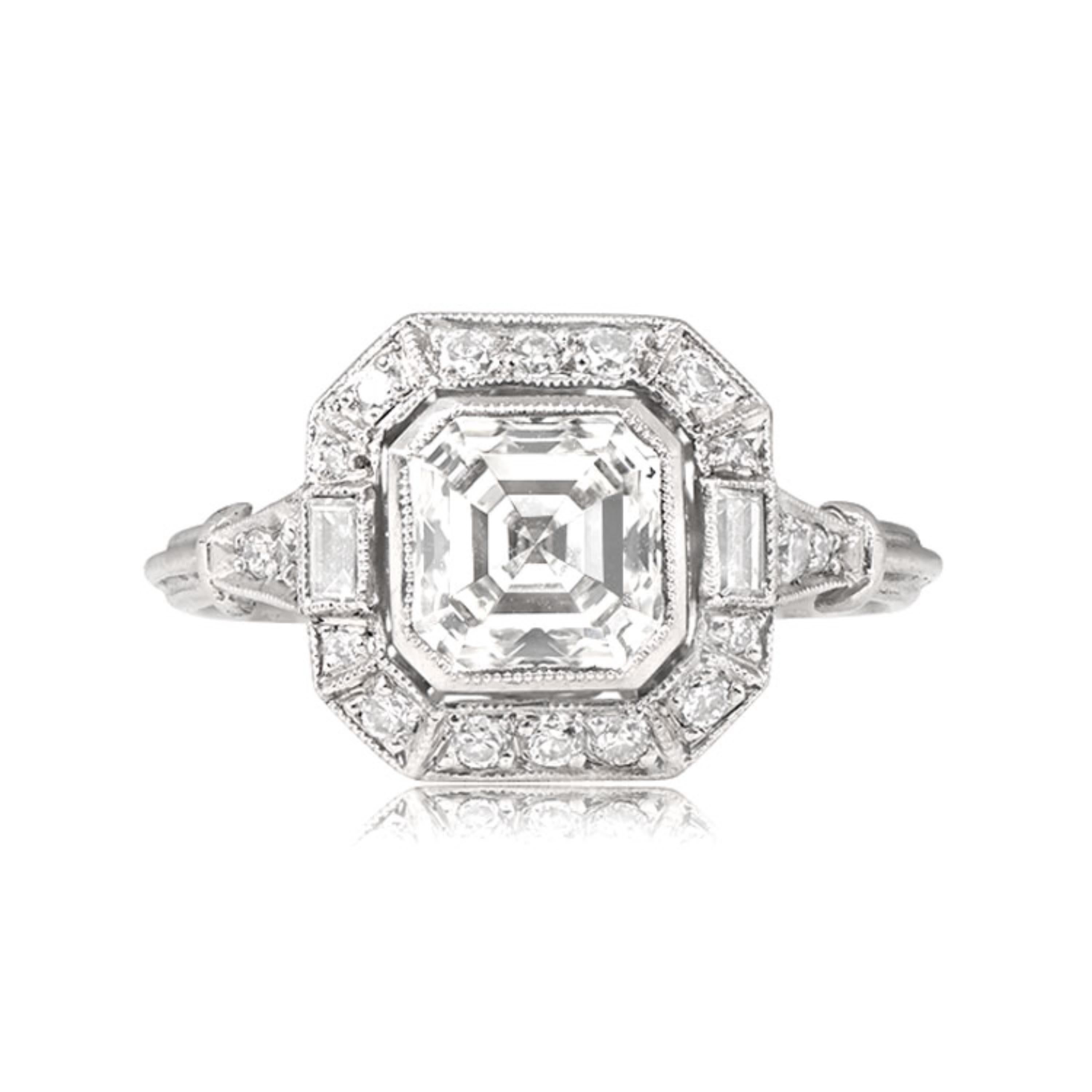 Verlobungsring aus Platin und Gold mit GIA-zertifiziertem 1,52 Karat I VS1 Halo-Diamant Damen im Angebot
