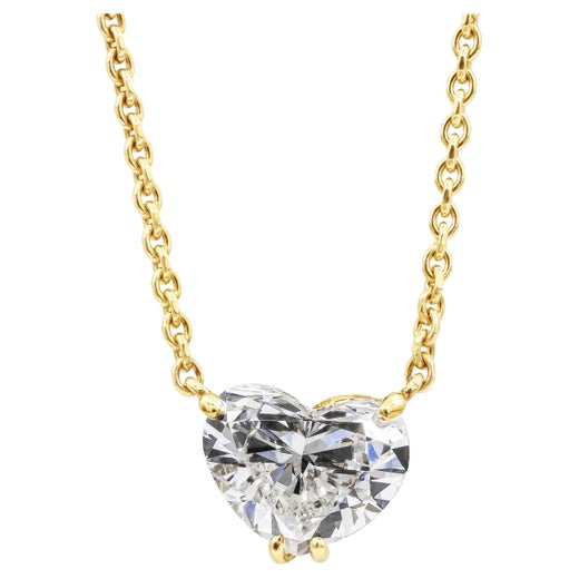 Gia Certified 1 52 Carat Heart Shape Diamond Solitaire Pendant Necklace For Sale At 1stdibs