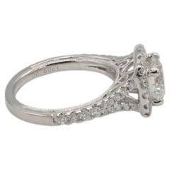 GIA Certified 1.52 Carat I SI2 Round Natural Diamond Platinum Engagement Ring