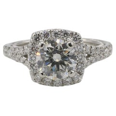 GIA Certified 1.52 Carat I SI2 Round Natural Diamond Platinum Engagement Ring