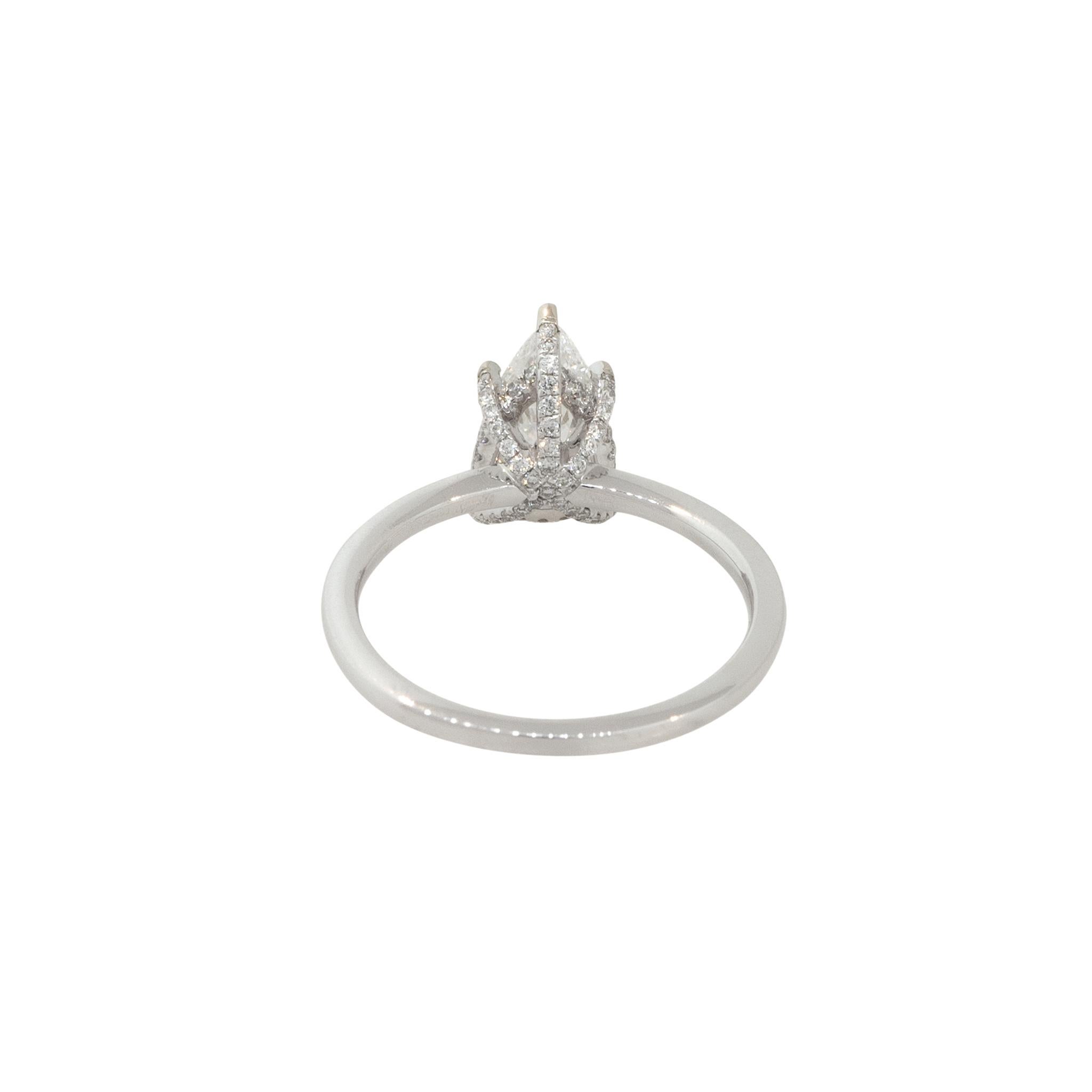 GIA Certified 1.52 Carat Pear Shaped Diamond Engagement Ring 18 Karat In Stock In Excellent Condition For Sale In Boca Raton, FL