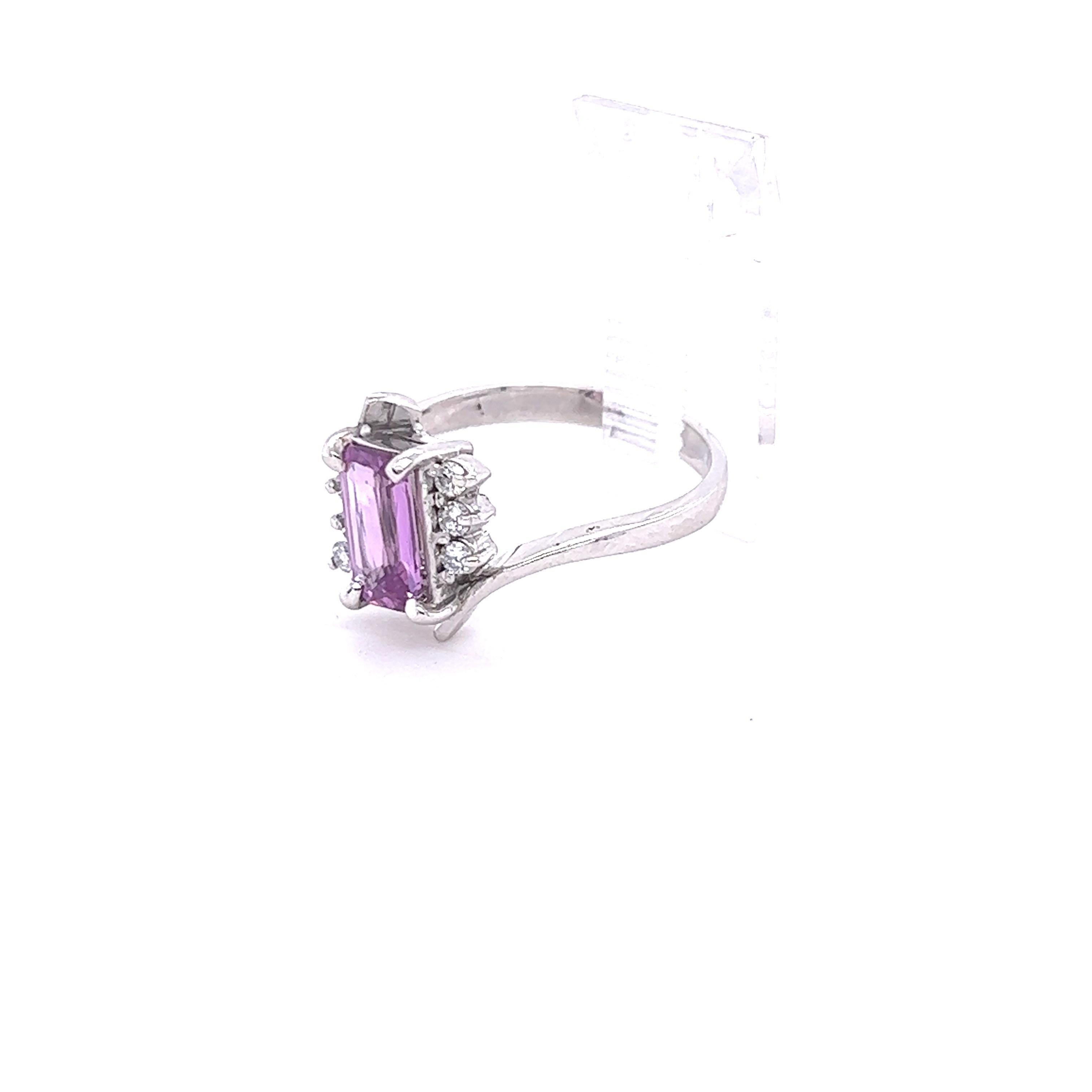 Contemporary GIA Certified 1.52 Carat Pink Sapphire Diamond White Gold Ring  For Sale