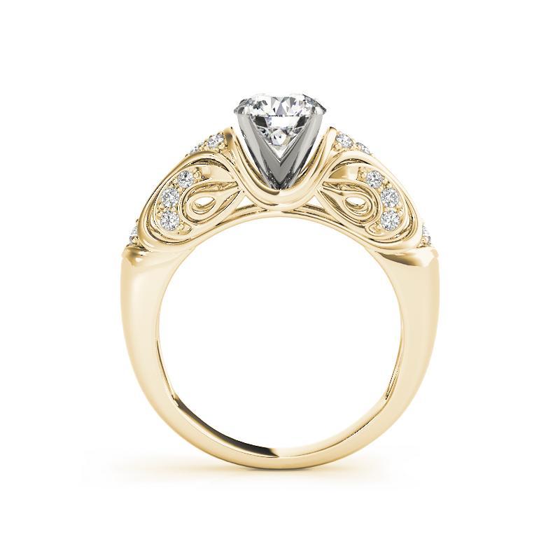 Bague à diamants certifiée GIA de 1,52 carat, de forme ronde, à volutes antiques et à dôme Neuf - En vente à New York, NY