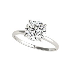 Anello con diamante rotondo certificato GIA da 1,52 carati con diamante nascosto in platino