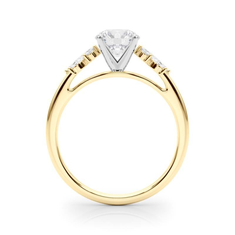 Anello con diamante da cattedrale con cluster di foglie rotonde da 1,52 carati certificato GIA In condizioni Nuovo in vendita a New York, NY