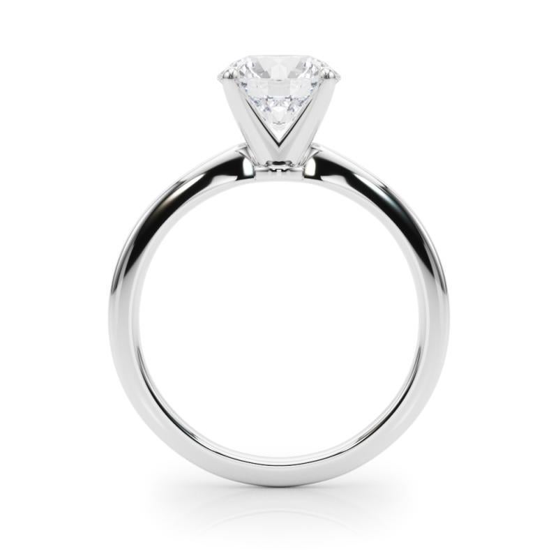 Bague en platine certifiée GIA de 1,52 carat de diamant rond solitaire serti à l'aiguille en vente 1