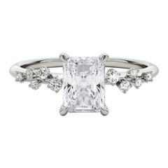GIA zertifizierter 1,52 Karat Trellis Vine Cluster Radiant Diamantring